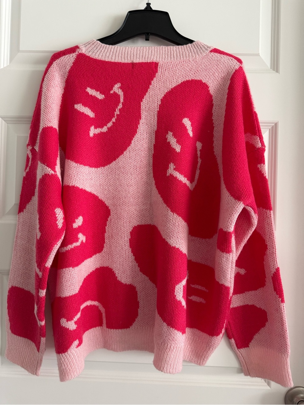Altar'd State Pink & Hot Pink Smiley Crewneck Sweater - Picture 6 of 6
